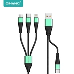 Multi Charger Fast Charging Usb Cable 5 in 1 Cable with Lightning Type-C Micro-USB Connectors for Mobile Phones