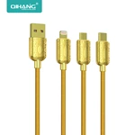 C18 1M Gold stainless steel braided 3A USB-C Cable With Type-C Micro USB A lOS For Phone And Smart Watch data cable