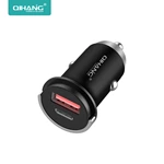 D60 Fast Car Charger 45W Super Mini Power Adapter PD 3.0 QC 3.0 USB C Dual Ports with LED Light Car Charger Adapter